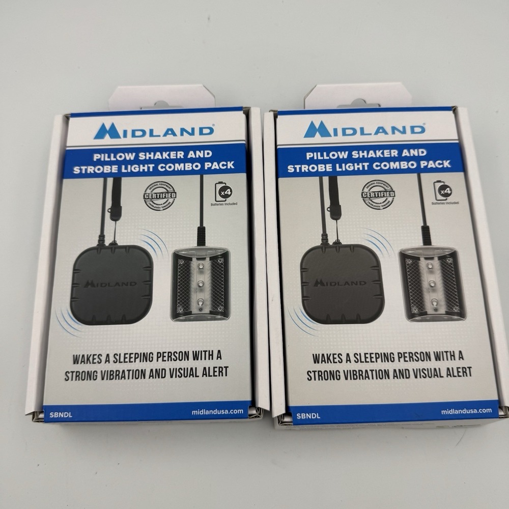 Midland  Emergency Weather Receiver / SBNDL Pillow Shaker Strobe Combo Lot of 2